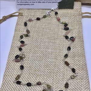 Dainty Minimalist Tourmaline On Silver Necklace